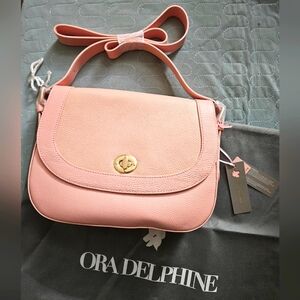 Ora delphine pink leather purse crossbody handbag Shoulder bag NEW